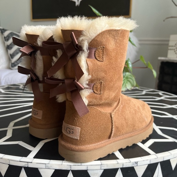 UGG Shoes - UGG® Bailey Suede Bow II Water-Repellent Cold Weather Boots